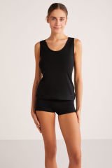 KOM Basic Singlet Pamuklu Kalın Askılı Atlet L - Siyah