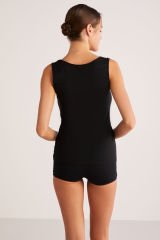 KOM Basic Singlet Pamuklu Kalın Askılı Atlet L - Siyah