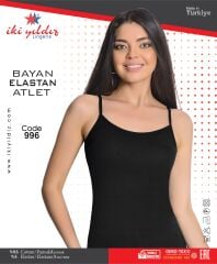 İki Yıldız Kadın Likralı İp Askılı Atlet 996