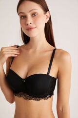 KOM Bridal Straplez Dantelli Sütyen 75D - Siyah