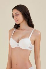 KOM Bridal Dantelli Desteksiz Sütyen 85C - Beyaz