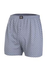 İki Yıldız Erkek Desenli Penye Boxer 12034 XXXL - Mavi