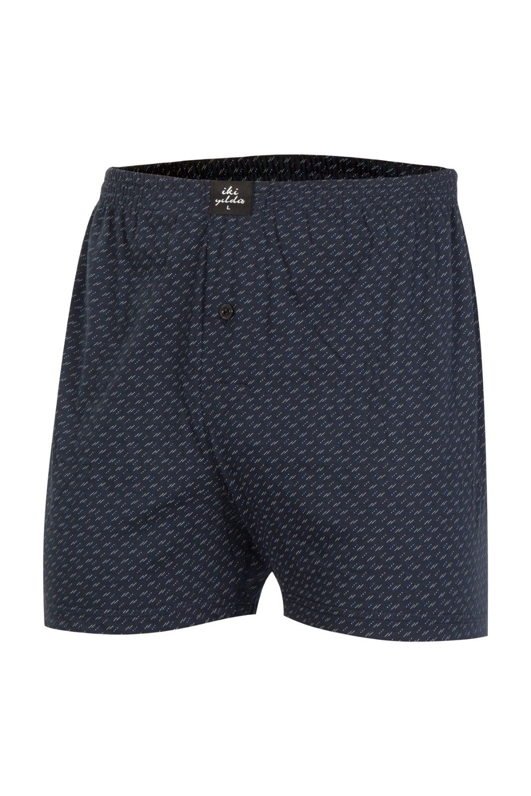 İki Yıldız Erkek Desenli Penye Boxer 12034 XXL - Antrasit
