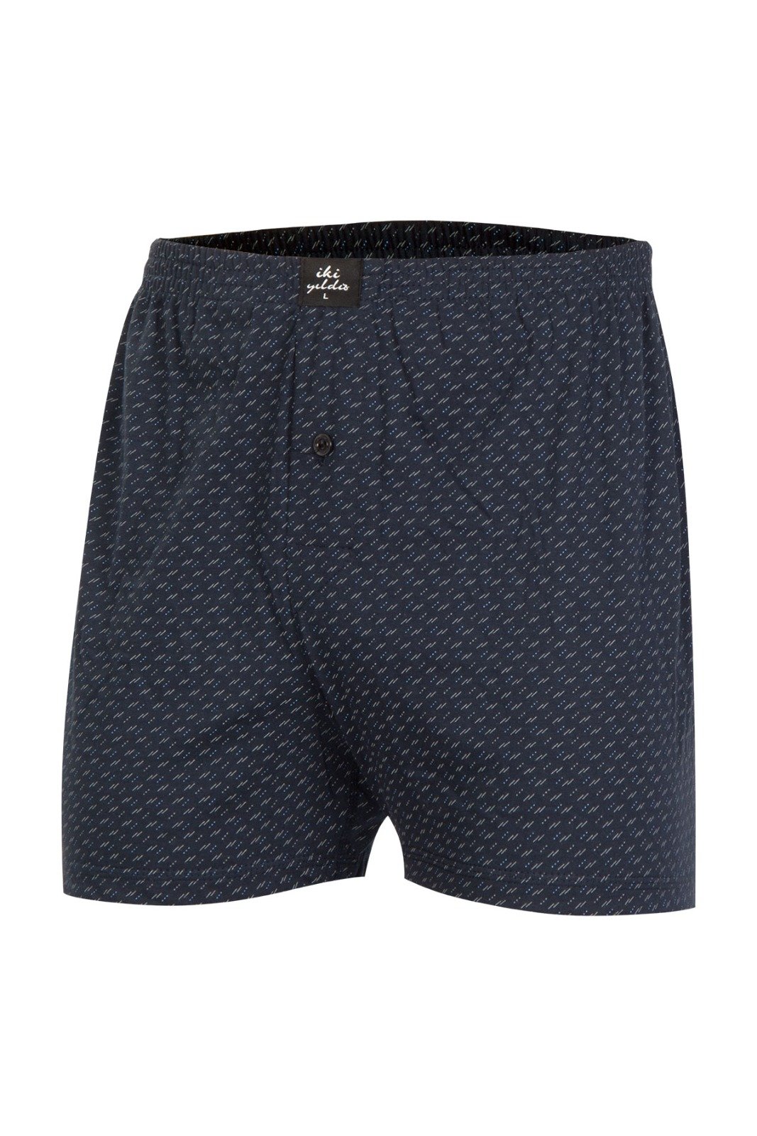 İki Yıldız Erkek Desenli Penye Boxer 12034 XXXL - Antrasit