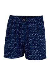 İki Yıldız Erkek Desenli Penye Boxer 12034 XXXL - Lacivert-2