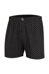 İki Yıldız Erkek Desenli Penye Boxer 12034 3XL - Siyah