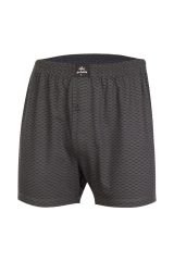 İki Yıldız Erkek Desenli Penye Boxer 12034 S - Antrasit