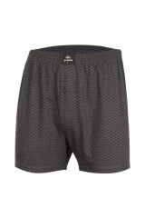 İki Yıldız Erkek Desenli Penye Boxer 12034 L - Antrasit