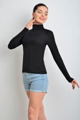 İKİNCİTEN UZUN KOL BOĞAZLI BODY L/XL - Siyah