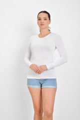 İKİNCİTEN UZUN KOL BİSİKLET YAKA BODY S/M - Beyaz