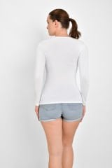 İKİNCİTEN UZUN KOL BİSİKLET YAKA BODY L/XL - Beyaz