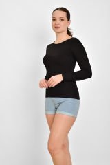 İKİNCİTEN UZUN KOL BİSİKLET YAKA BODY L/XL - Siyah