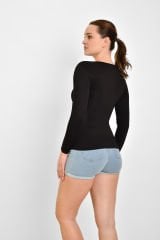 İKİNCİTEN UZUN KOL BİSİKLET YAKA BODY L/XL - Siyah