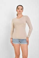 İKİNCİTEN UZUN KOL BİSİKLET YAKA BODY S/M - Ten Rengi
