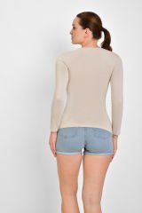 İKİNCİTEN UZUN KOL BİSİKLET YAKA BODY S/M - Ten Rengi