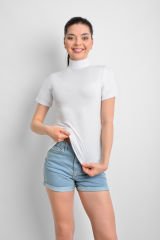 İKİNCİTEN YARIM KOL BOĞAZLI BODY S/M - Beyaz