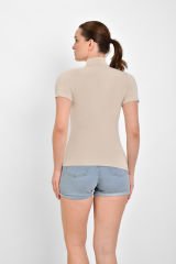 İKİNCİTEN YARIM KOL BOĞAZLI BODY S/M - Ten Rengi