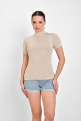 İKİNCİTEN YARIM KOL BOĞAZLI BODY L/XL - Ten Rengi