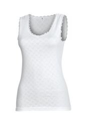 İki Yıldız Kadın Beyaz Kalın Askılı Pamuk Ribana Delikli Atlet 498 XL - Beyaz