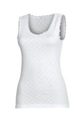 İki Yıldız Kadın Beyaz Kalın Askılı Pamuk Ribana Delikli Atlet 498 XXXL - Beyaz