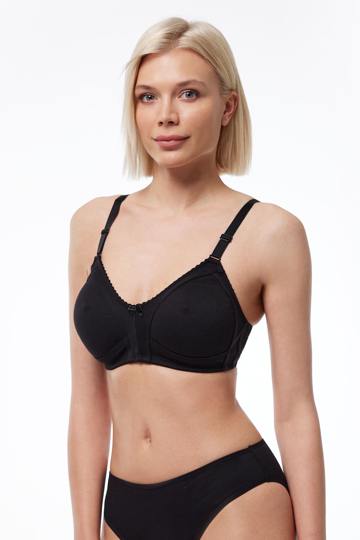 Malabadi Kadın Kapsız Balensiz Pamuklu Penye Sütyen 826 85B - Siyah