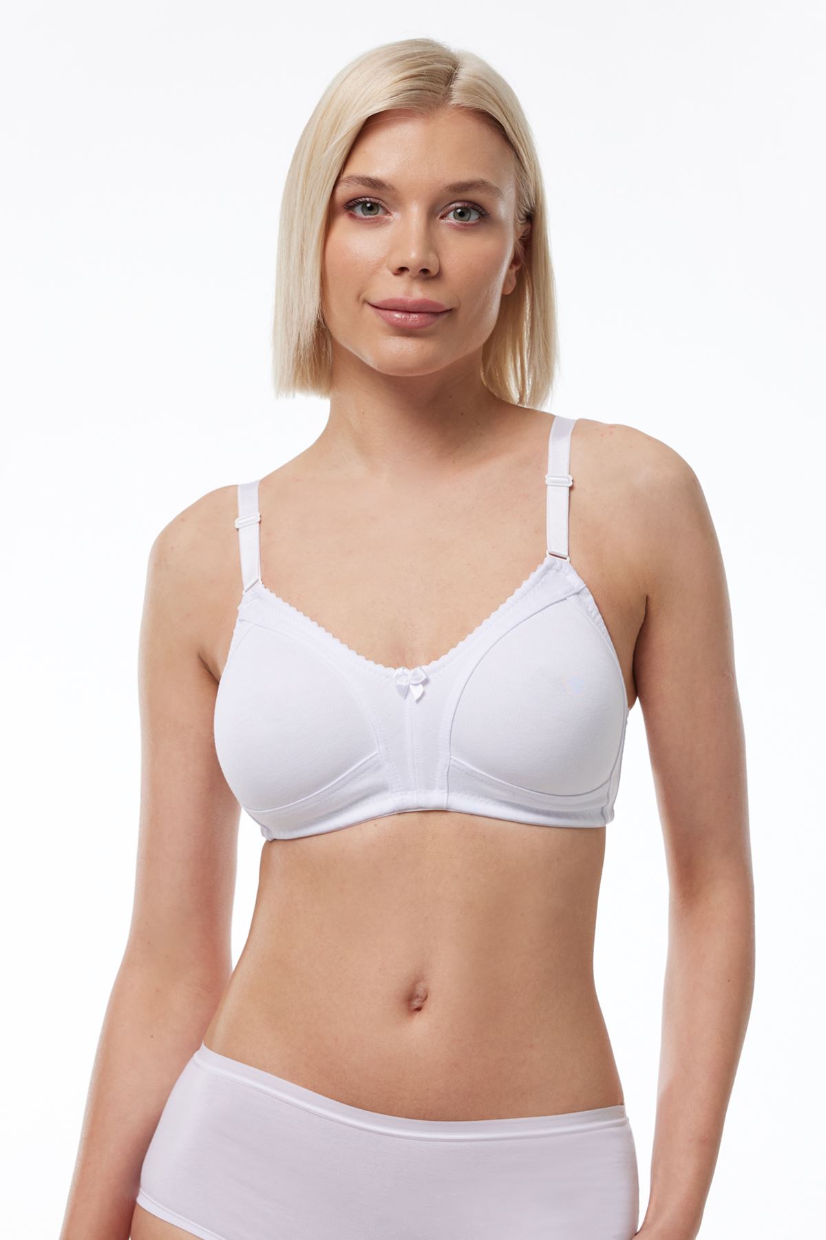 Malabadi Kadın Kapsız Balensiz Pamuklu Penye Sütyen 826 90B - Beyaz