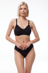 Malabadi Kadın Kapsız Balensiz Pamuklu Penye Sütyen 826 95B - Siyah