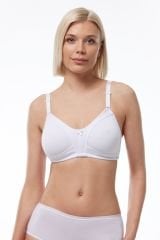 Malabadi Kadın Kapsız Balensiz Pamuklu Penye Sütyen 826 105B - Beyaz