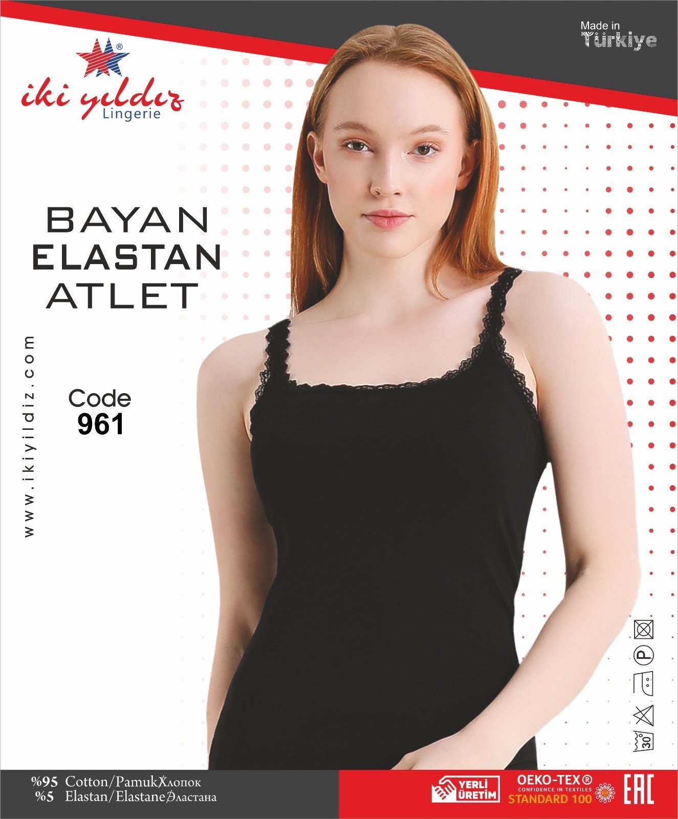 İki Yıldız Kadın Likralı Tırnak Lastikli Atlet 961