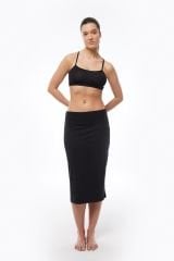 Malabadi Tam Boy Uzun Etek Astarı Modal Jüpon 1061 XXL - Siyah