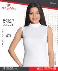 İki Yıldız Kadın Modal Sıfır Kol Boğazlı Body 1912