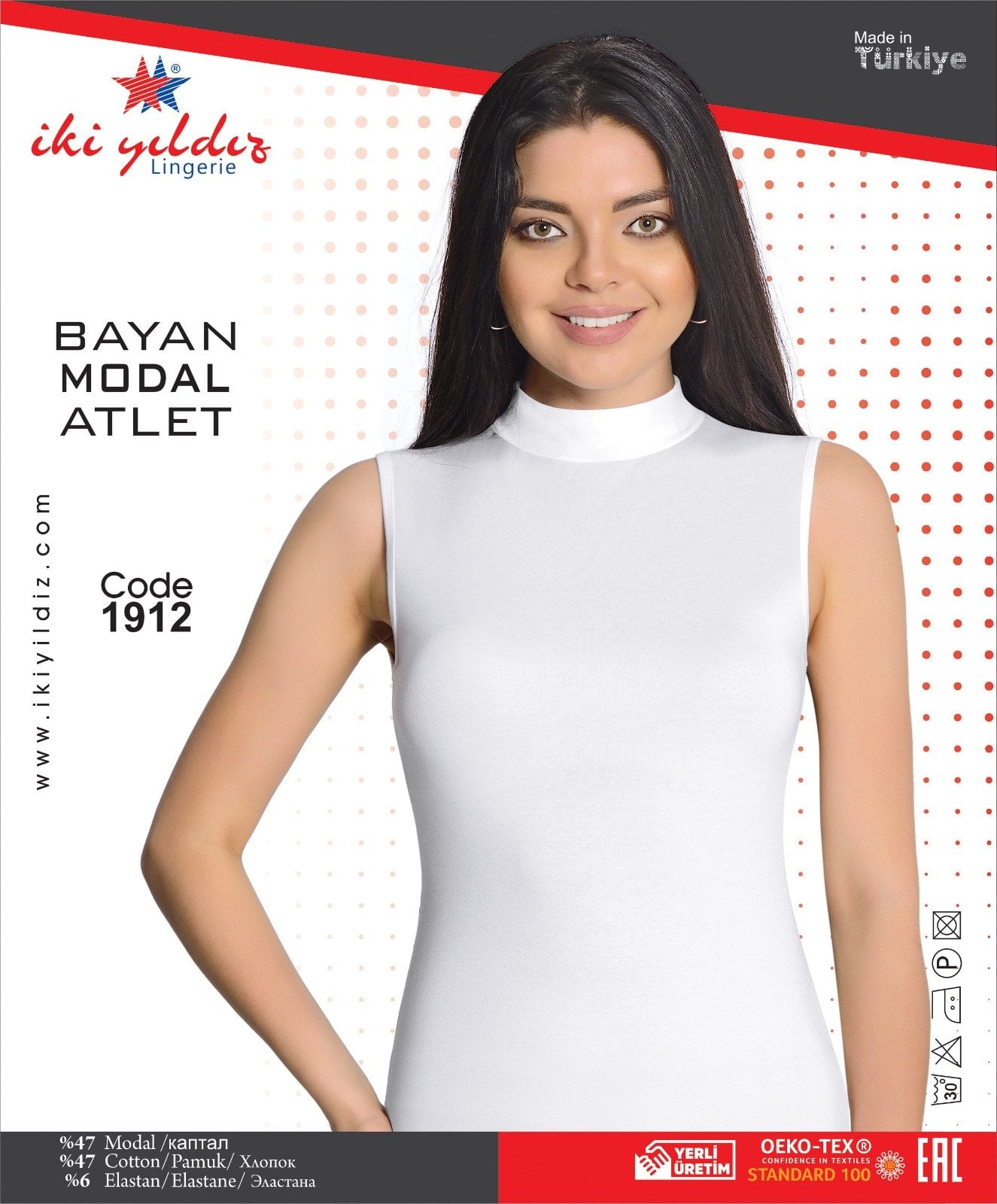 İki Yıldız Kadın Modal Sıfır Kol Boğazlı Body 1912 L - Beyaz