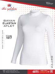 İki Yıldız Kadın Boğazlı Uzun Kol Body 1917 XL - Beyaz