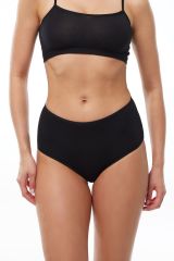 Malabadi Kadın Beyaz 2 Li Paket Modal Yüksek Bel Bato Slip Külot 1030 L - Siyah