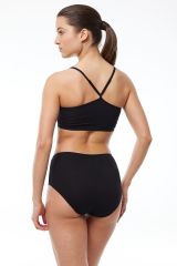 Malabadi Kadın Beyaz 2 Li Paket Modal Yüksek Bel Bato Slip Külot 1030 XL - Siyah