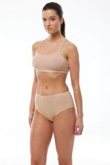 Malabadi Kadın Beyaz 2 Li Paket Modal Yüksek Bel Bato Slip Külot 1030 S - Ten Rengi