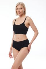 Malabadi Kadın 6 Lı Paket Pamuk Elastan Yüksek Bel Slip Külot 125 L - Siyah