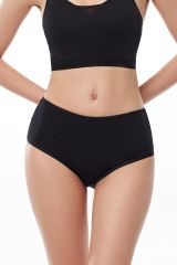 Malabadi Kadın 6 Lı Paket Pamuk Elastan Yüksek Bel Slip Külot 125 2XL - Siyah