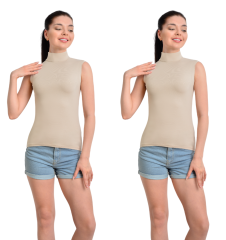 İKİNCİTEN 2'Lİ BOĞAZLI BODY S/M - Ten Rengi