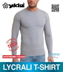 Yıldız Erkek Likralı Uzun Kol Body 85 M - Gri