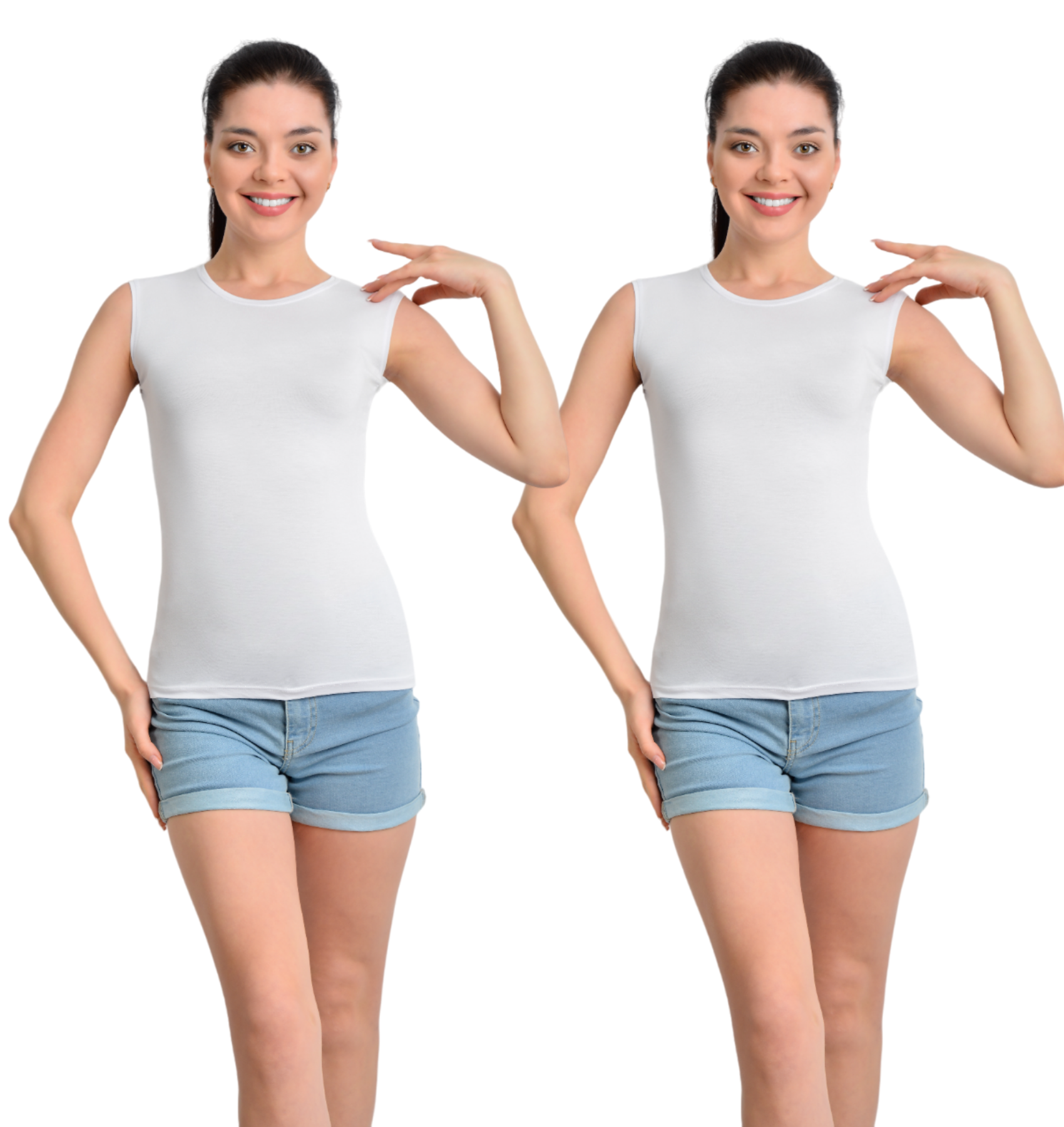 İKİNCİTEN 2'Lİ SIFIR KOL SIFIR YAKA BODY L/XL - Beyaz