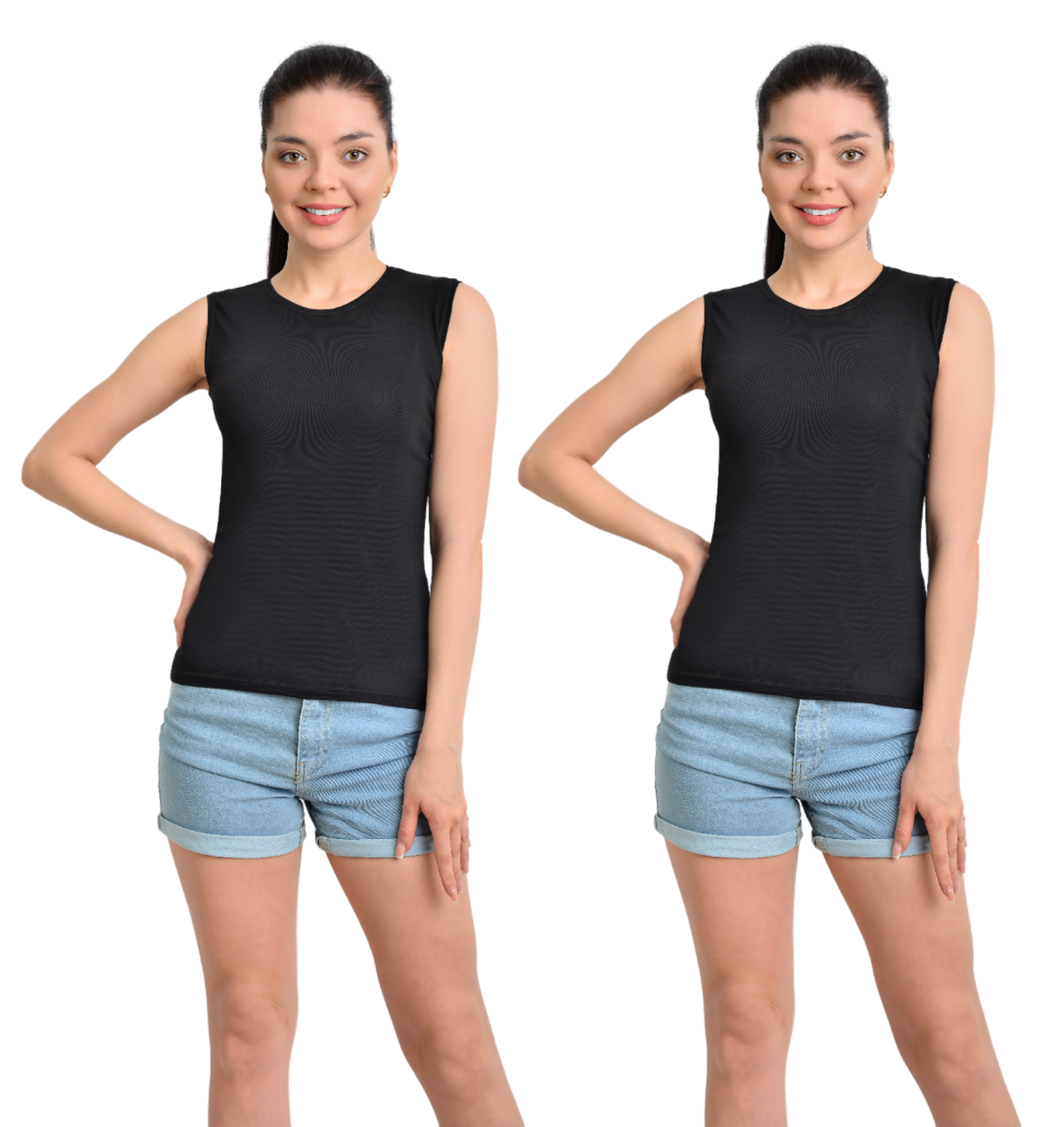 İKİNCİTEN 2'Lİ SIFIR KOL SIFIR YAKA BODY S/M - Siyah