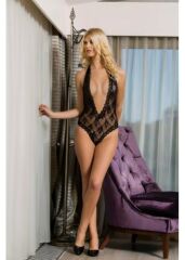FANTEZİ DANTEL BODY SİYAH 9027 L - Siyah