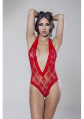 FANTEZİ DANTEL BODY SİYAH 9027 S - Kırmızı