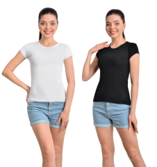 İKİNCİTEN 2'Lİ YARIM KOL BODY S/M - Siyah-Beyaz