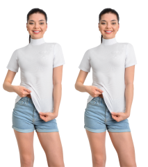 İKİNCİTEN 2'Lİ YARIM KOL BOĞAZLI BODY S/M - Beyaz