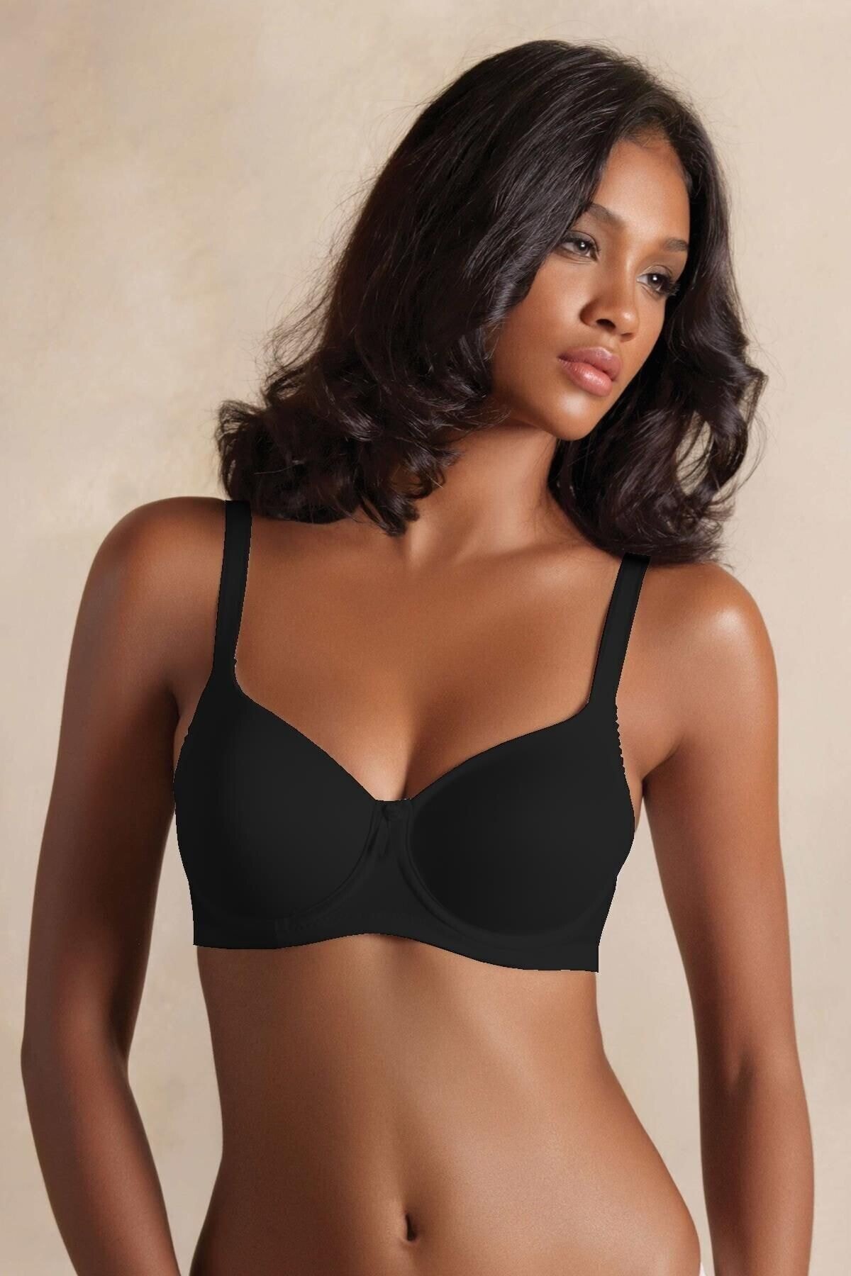 Yeni İnci Balenli Toparlayıcı Basic Sütyen 1950 Siyah - 80B