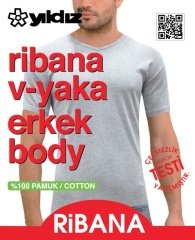 Yıldız Erkek Ribana V Yaka Fanila 60 M - Gri