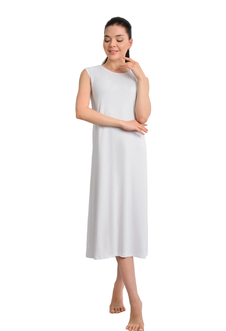 İKİNCİTEN UZUN İÇ ELBİSE ASTAR L/XL - Beyaz