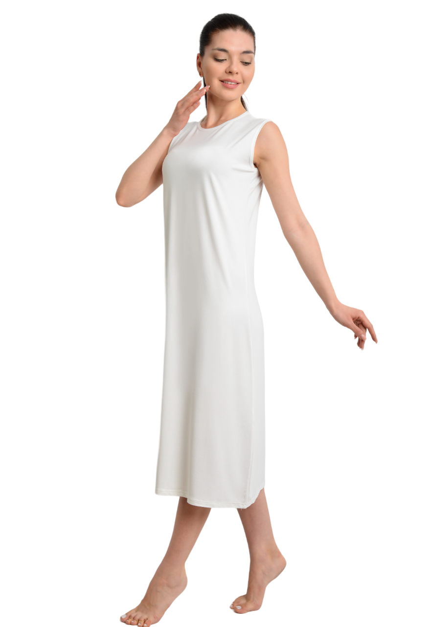 İKİNCİTEN UZUN İÇ ELBİSE ASTAR L/XL - Ekru